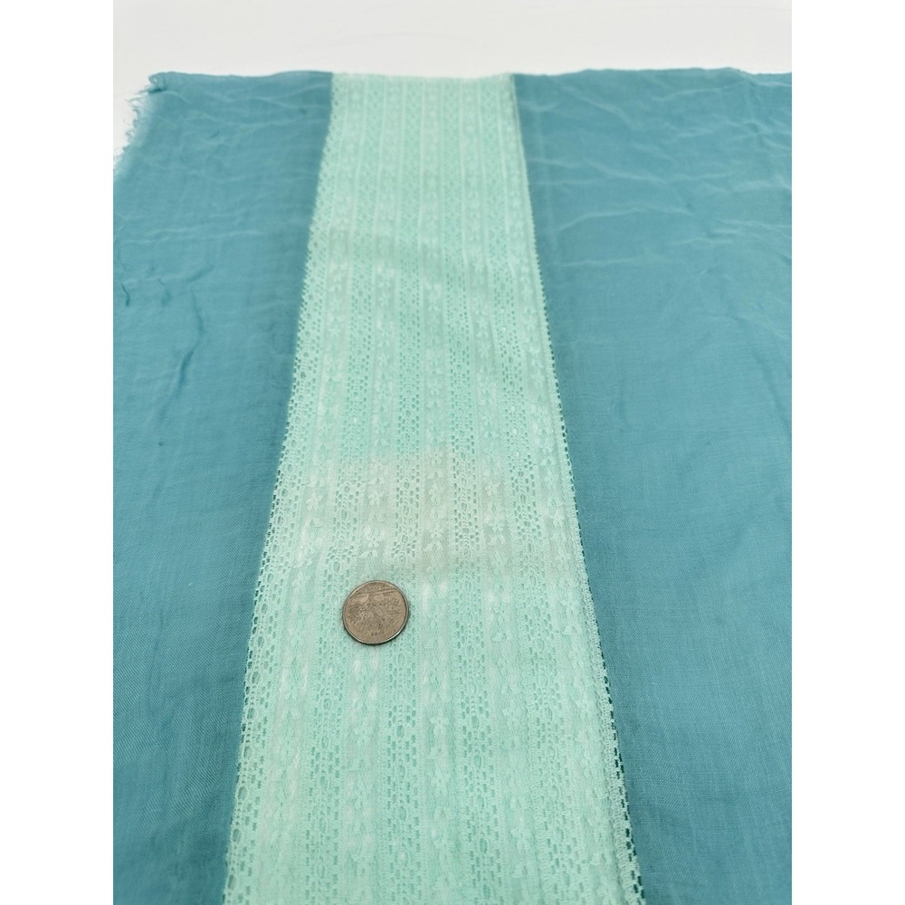 Sheer Lace Panel Scarf Shawl Wrap Aqua Blue Lightweight Boho Ethereal Fairy OS - Picture 7 of 7